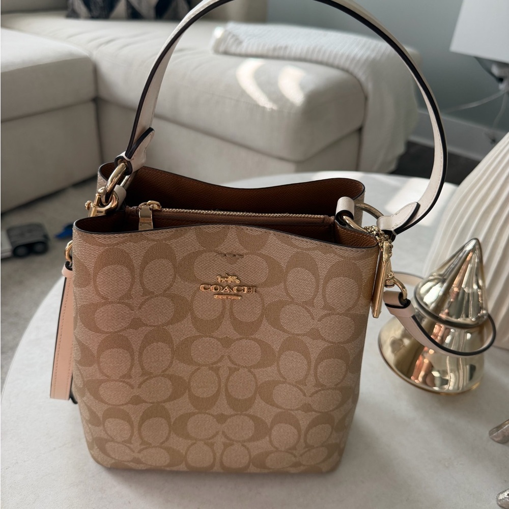 Coach Beige Signature Shoulder Bag